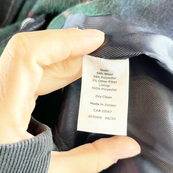 Talbots Brushed Wool Double Breasted Blazer Jacket Tartan Plaid Green 10P - Picture 5 of 8